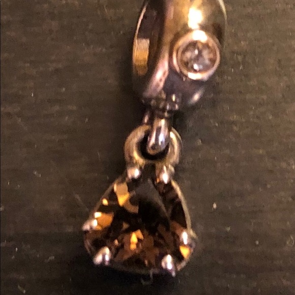 Pandora Jewelry - Pandora dangle charm Smoky Quartz with 14 kt gold Pandora Jewelry - Pandora dangle charm Smoky Quartz with 14 kt gold